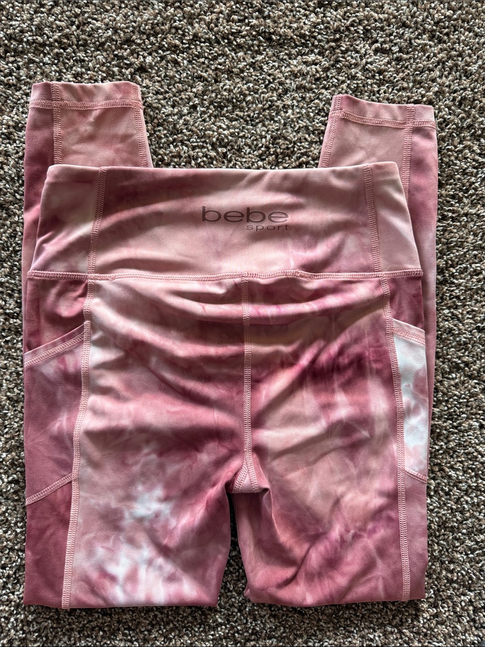 bebe Pink Tie-Dye Leggings with High Waist